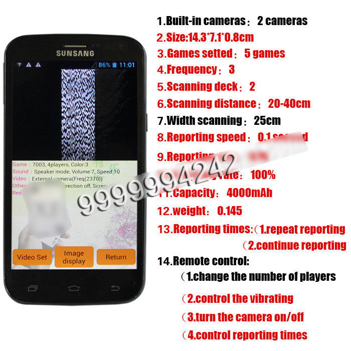 Samsung PK King 518 Poker Cheating Equipment Analyzer With Double Cameras Built Inside